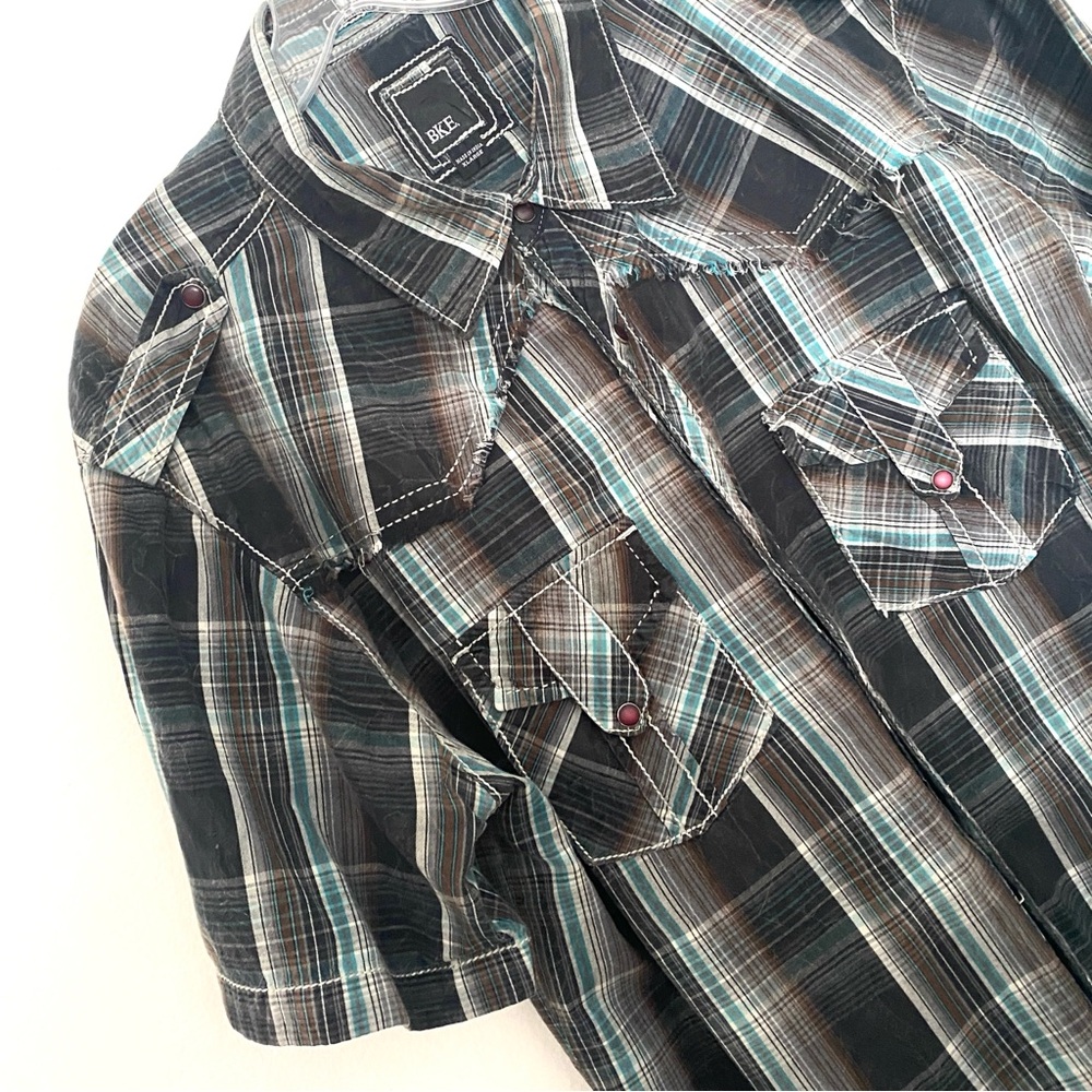 BKE MensWestern Pear Snap SS Dress Shirt XL